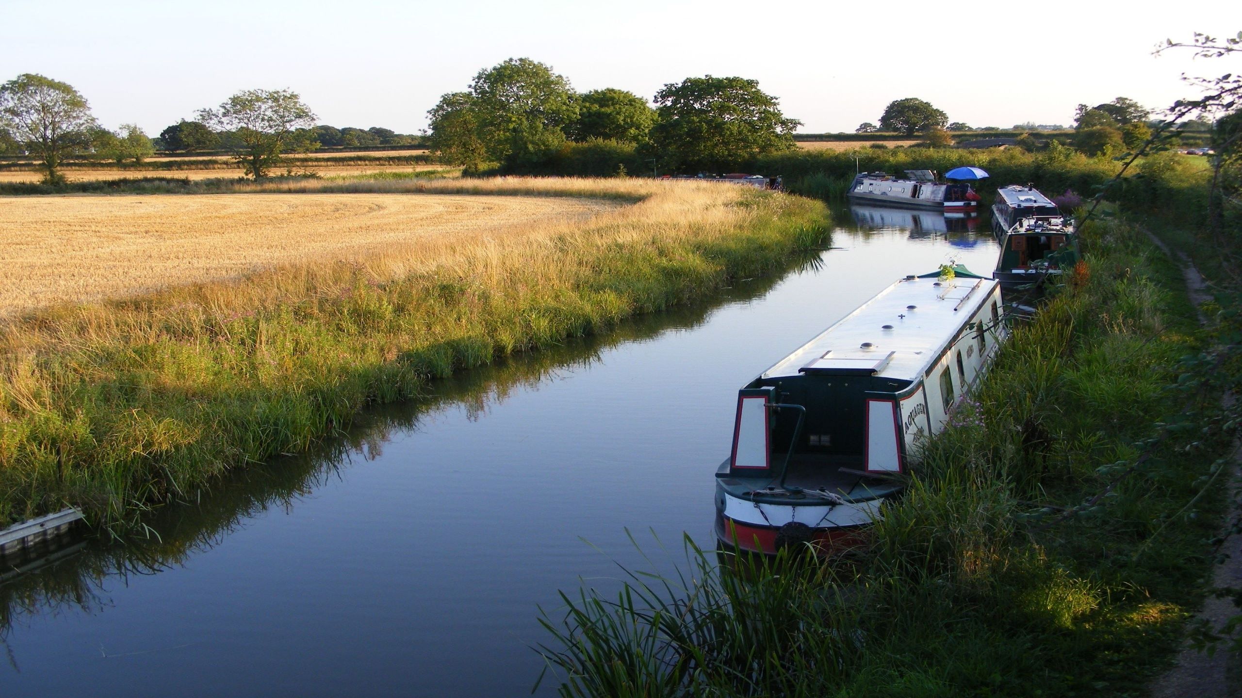 Boats moored on the Ashby Canal
